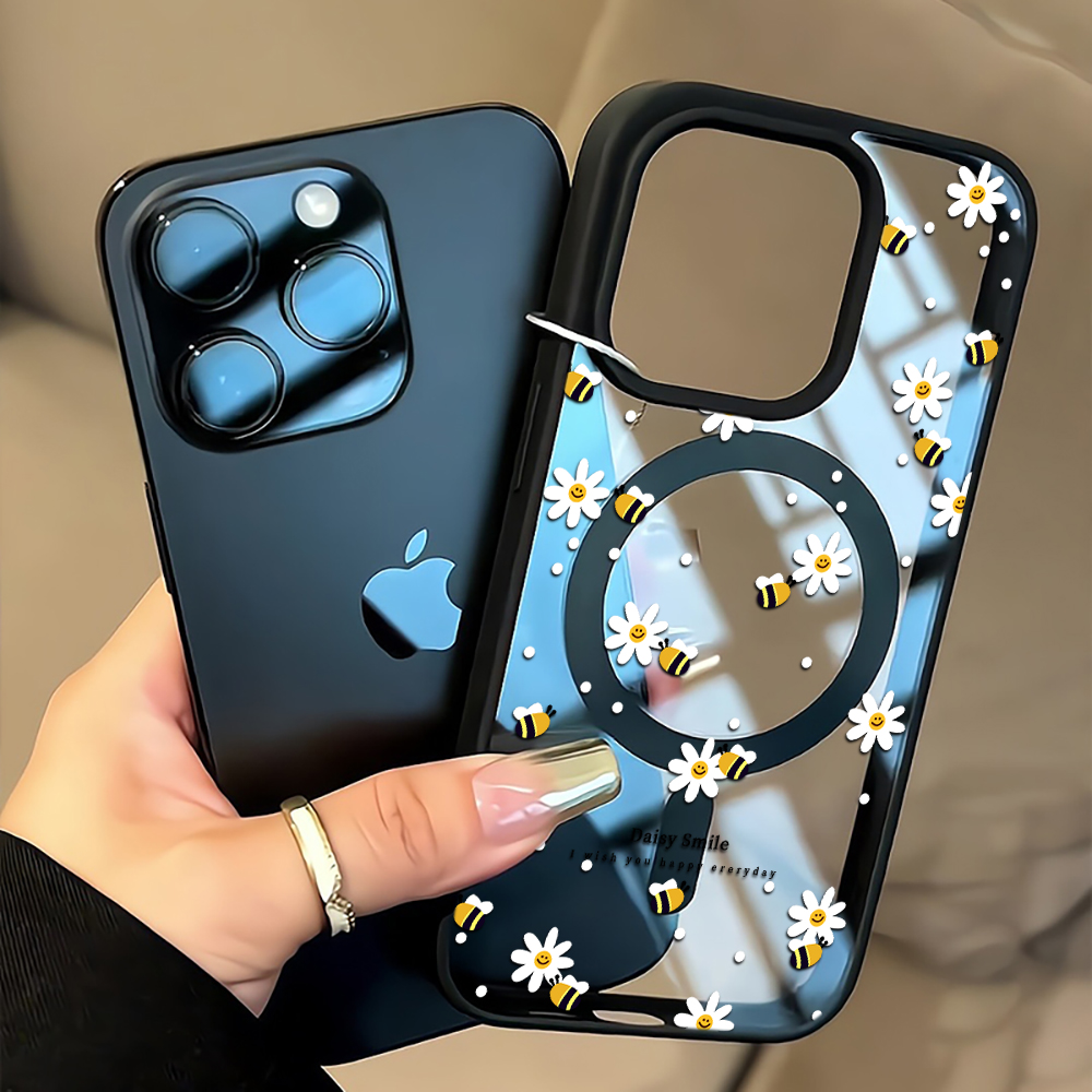 Phone Cases Transparent - غطاء هاتف بتصميم زهرة الأقحوان الطازجة