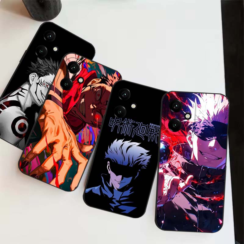 Phone Cases Jujutsu Kaisen - حافظة هاتف سوداء بتصميم أنمي جوجوتسو