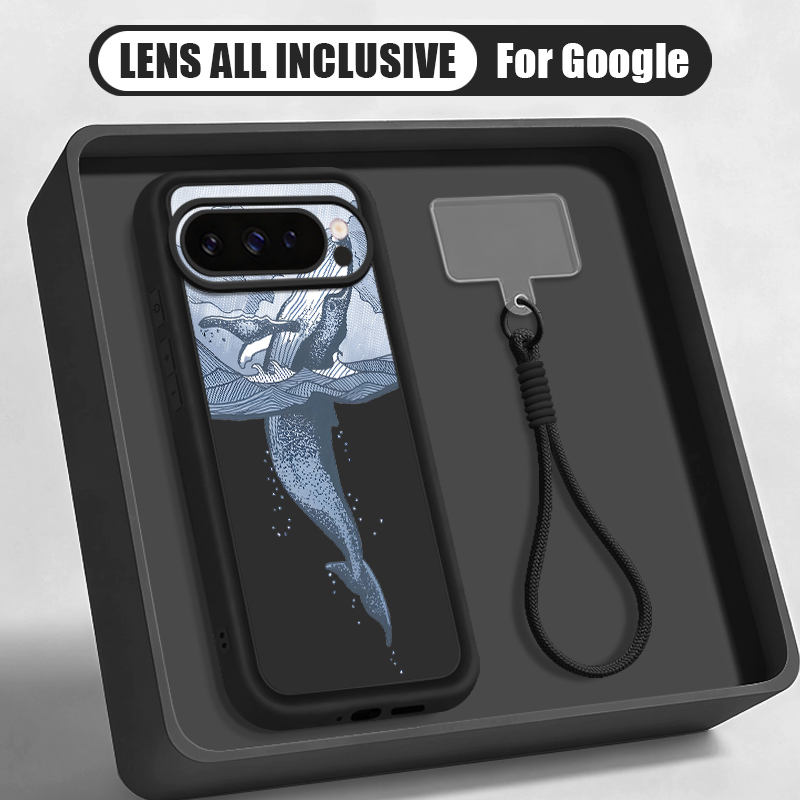 Phone Cases Google Pixel 7 - جراب هاتف سيليكون ناعم بتصميم حوت