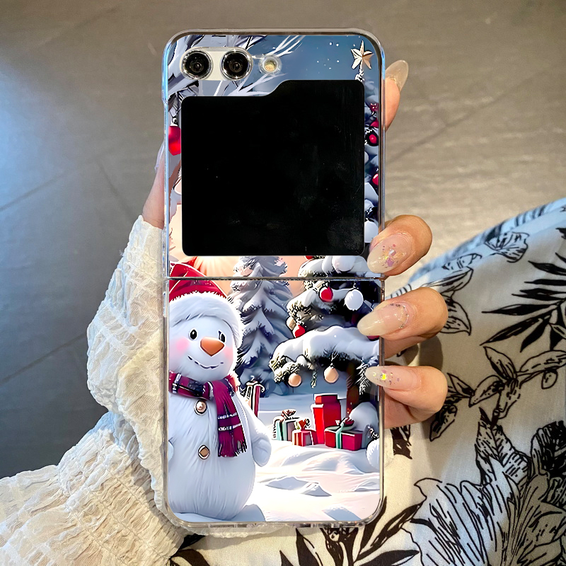 Phone Cases Z Fold 5 - غطاء هاتف بتصميم رجل الثلج والأيل