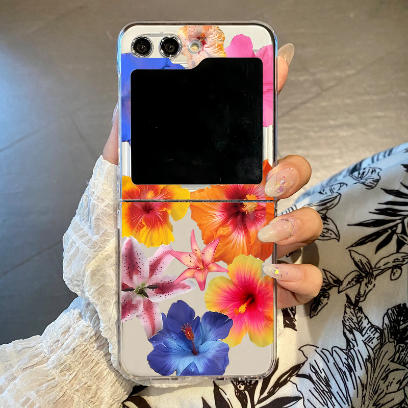 Phone Cases Z Fold 5 - واقعية الأزهار طباعة جراب هاتف لسامسونج