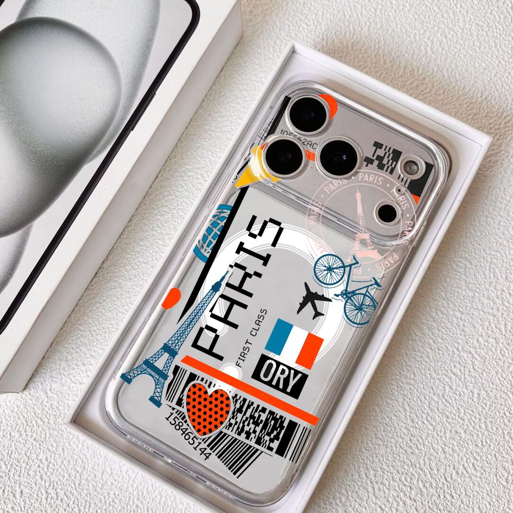 Phone Cases Transparent - جراب هاتف بتصميم تذكاري لتذكرة طيران