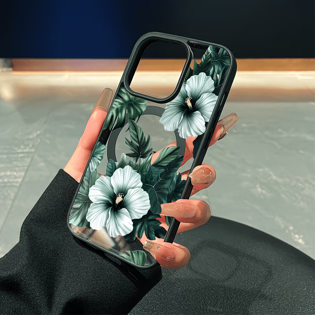غطاء هاتف شفاف بتصميم زهور خضر - مراجعة Phone Cases Mous وسعره